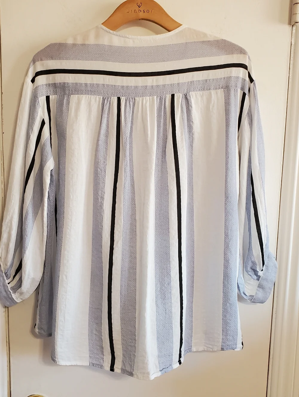 Anthropologie The Korner Castello stripe Top Size S Oversized Boho Coastal Beach